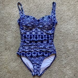 La Blanca Blue Shibori One Piece Swimsuit